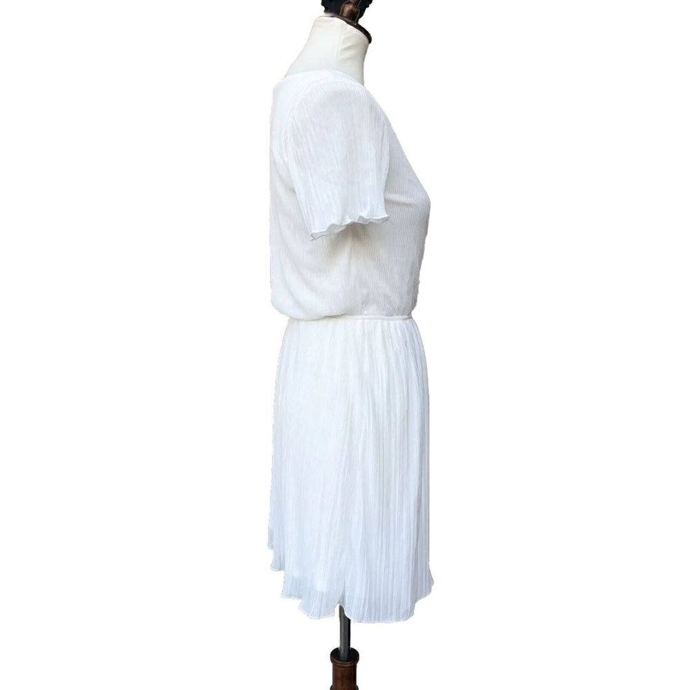 Leith Women's Ivory Pleat Surplice Wrap Dress Size XS - Picture 13 of 16